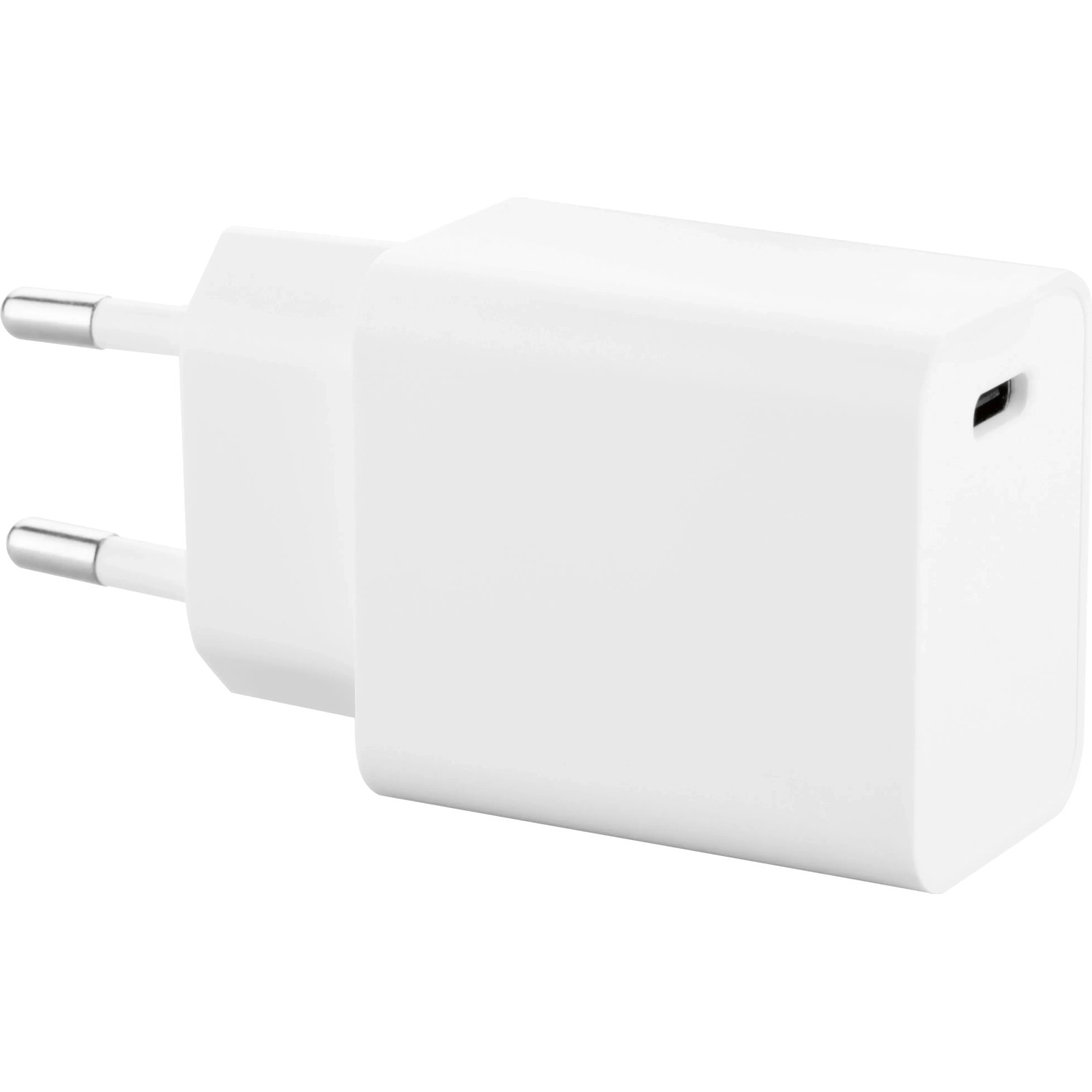 Weißes USB-C Schnellladegerät für Audio-Zubehör mit USB-C Anschluss.