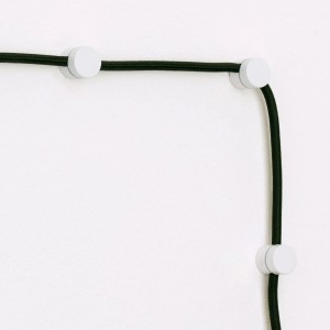 Orion Lightstyle Kabelpins, 3er Set, Metall weiß, zur Befestigung von Lampenkabeln an Wand oder Decke.