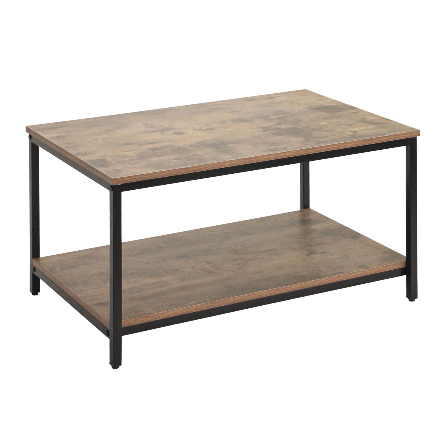 Relaxdays Couchtisch Holzwerkstoff Stahl Dunkelbraun mit Ablage Höhenverstellbar 42 cm x 80 cm x 50 cm