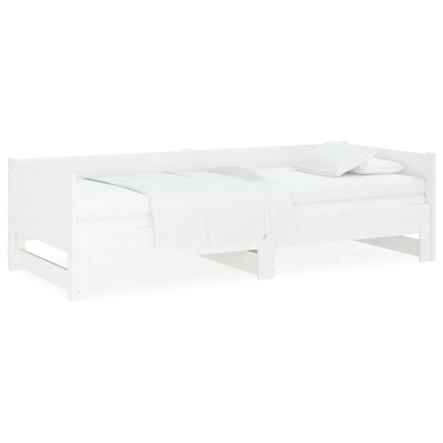 vidaXL Gästebett Ausziehbares Tagesbett Gästebett Weiß Massivholz Kiefer 2x günstig online kaufen