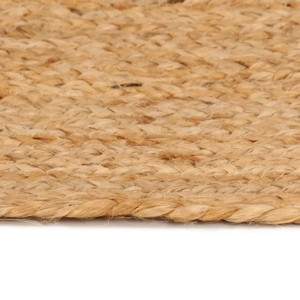 Detailansicht: Runder, geflochtener Jute Teppich (240 cm) von vidaXL.