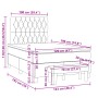 vidaXL Boxspringbett Taupe 120x190 cm mit Matratze und Bank, Stoff
