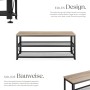 Tectake Schuhregal Blackpool Industrial Style Holz und Stahl 101 x 30 50 x 45 50 cm Industrial Holz Hell Eiche Sonoma_3