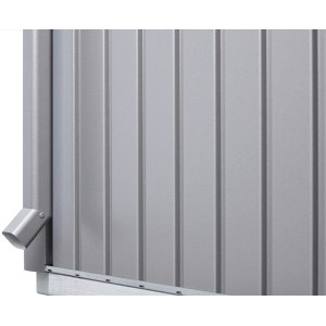 Biohort Regenfallrohrset zu AvantGarde, Quarzgrau-Metallic, mit Auslaufbogen.