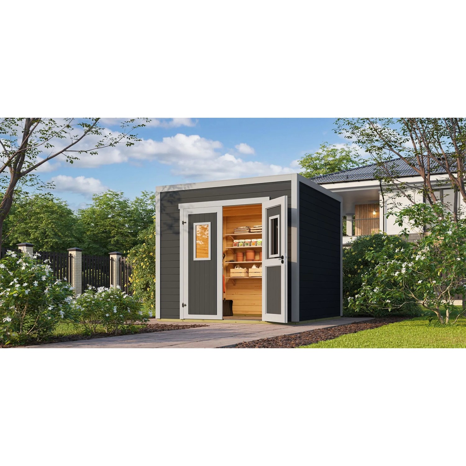 Lasita Gartenhaus Felix 1,5 Carbongrau 250 cm x 200 cm