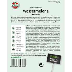 Samenpackung Wassermelone Sugar Baby, rote Frucht, ca. 10 Stück