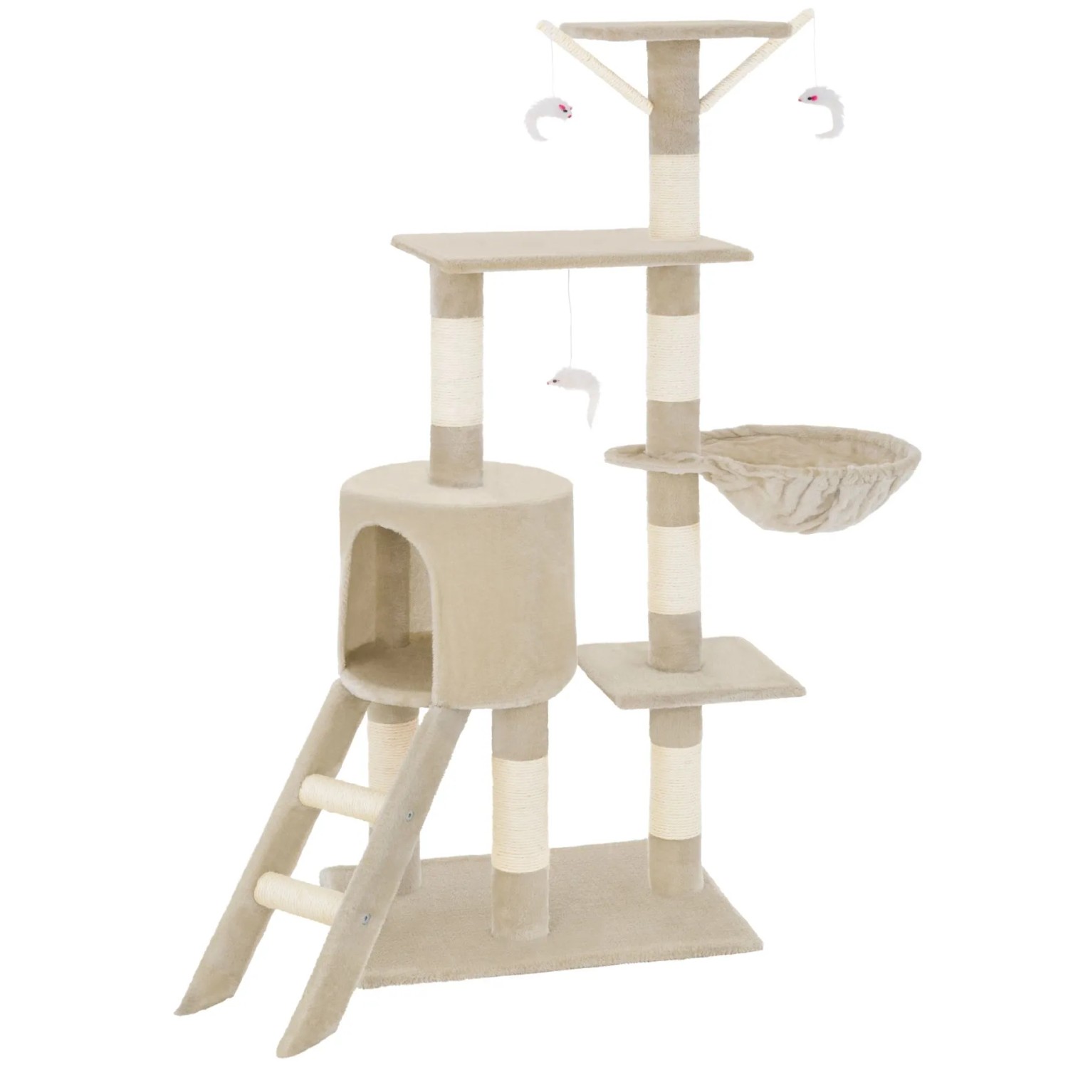 Tectake Kratzbaum Dominik 144 cm Sisal  49 x 35 x 144 cm Beige