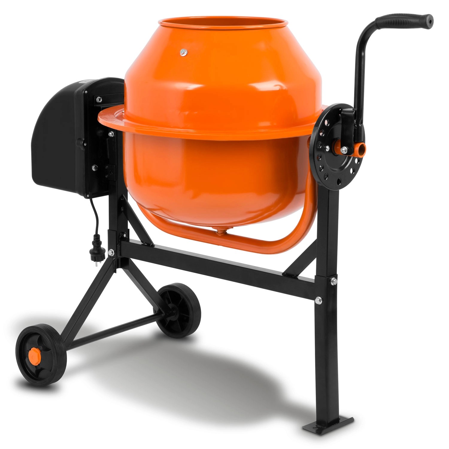 EBERTH 65L Betonmischer, elektrisch, mobil, mit 220W Motor und Stahlgestell. Ideal für Baustellen.