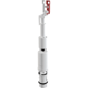 Weißes Alcadrain Ablaufventil für Slimmodul. Robustes ABS-Auslaufventil für WC-Spülkästen.