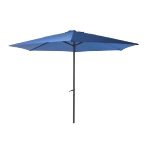 DELUKE Sonnenschirm THOMAS Ø 300cm 6 Streben Blau Polyester Gartenschirm Balkonschirm UV-Schutz
