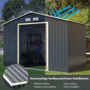 Costway Gerätehaus Metall Erweitert-277 x 255 x 202 cm