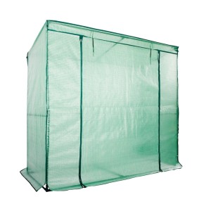 Grünes KARAT Gewächshaus Botanika 1,6 m² für große Pflanzen, Eckig mit Stahlrahmen und Folie.