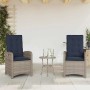 vidaXL Gartensessel mit Kissen 2 Stk Verstellbar Grau Poly Rattan 365175_2