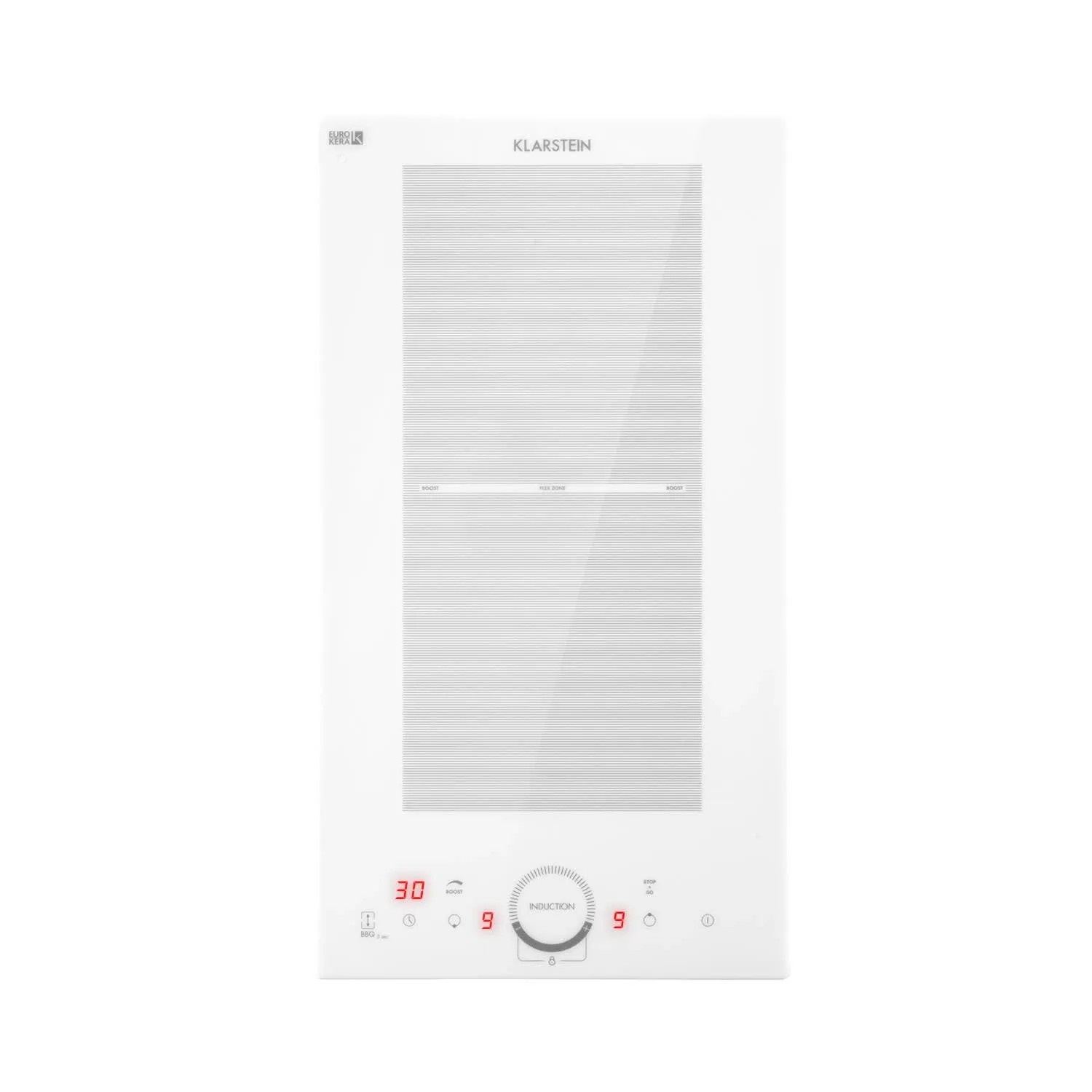 Klarstein Delicatessa Slim Domino Induktionskochfeld 3500 W Timer Weißes Glas
