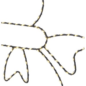 Detailaufnahme: Metall-Lichtfigur Schneemann mit warmweißen LEDs, Weihnachtsdeko für Außen.