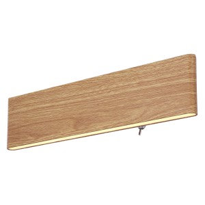 Globo LED-Wandleuchte Siegfried in Holzoptik, 29,5 cm breit. Moderne Wandlampe für Innenräume.