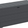 Duramax Durabox 270 l Universalbox in Anthrazit, ideal zur Aufbewahrung im Garten oder als Sitzgelegenheit.
