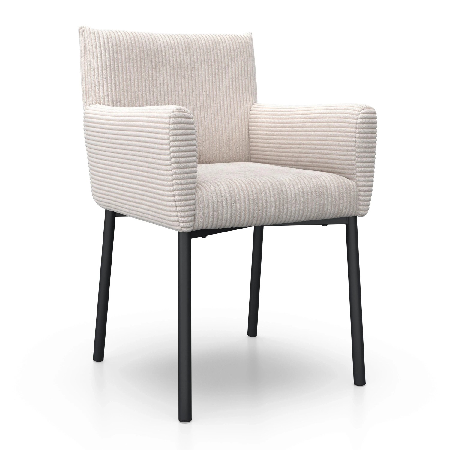 Bessagi Home Armlehnstuhl Sofia Beige Cord Gepolstert