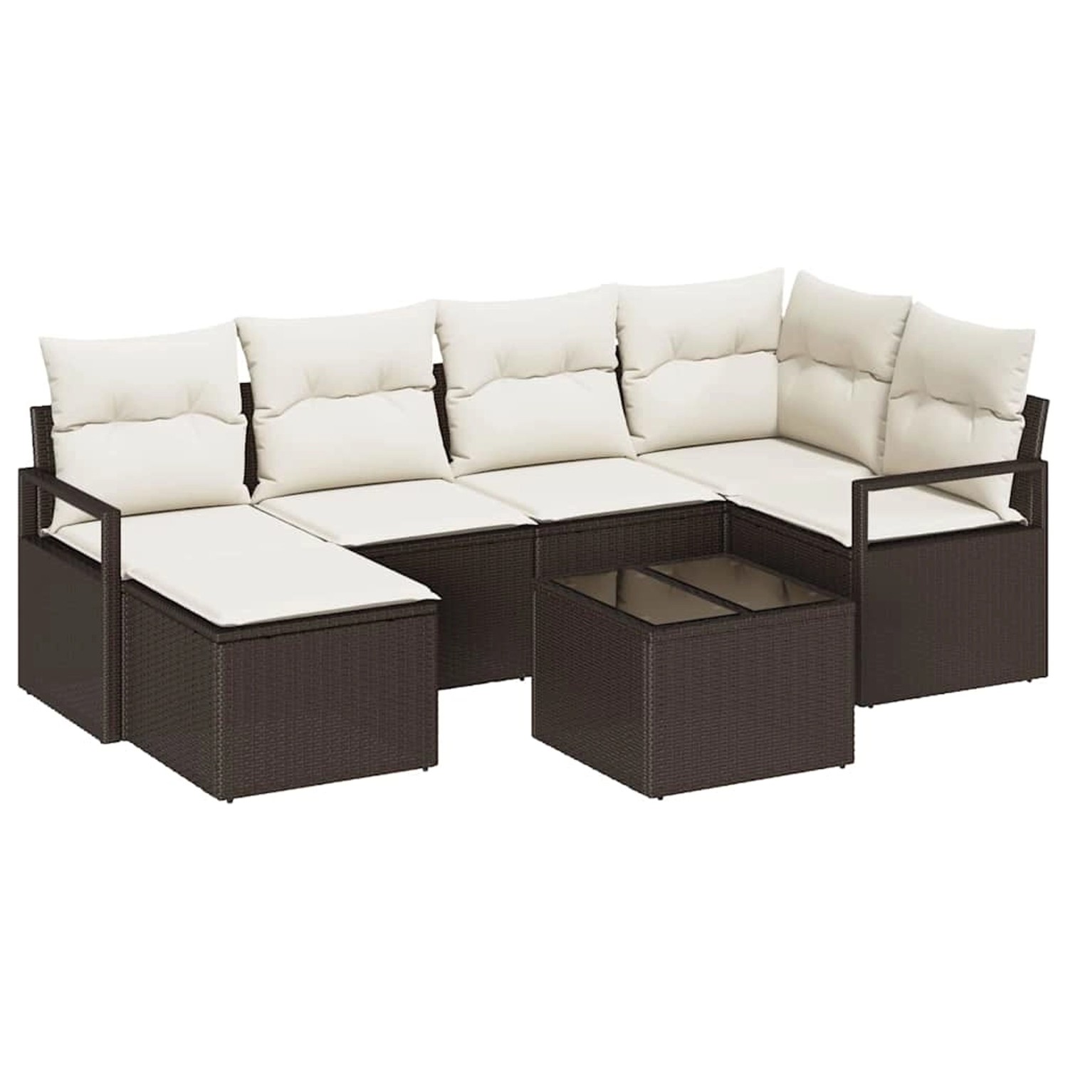 vidaXL Garten-Sofa-Set 7-Tlg Braun Poly Rattan 3346458 günstig online kaufen