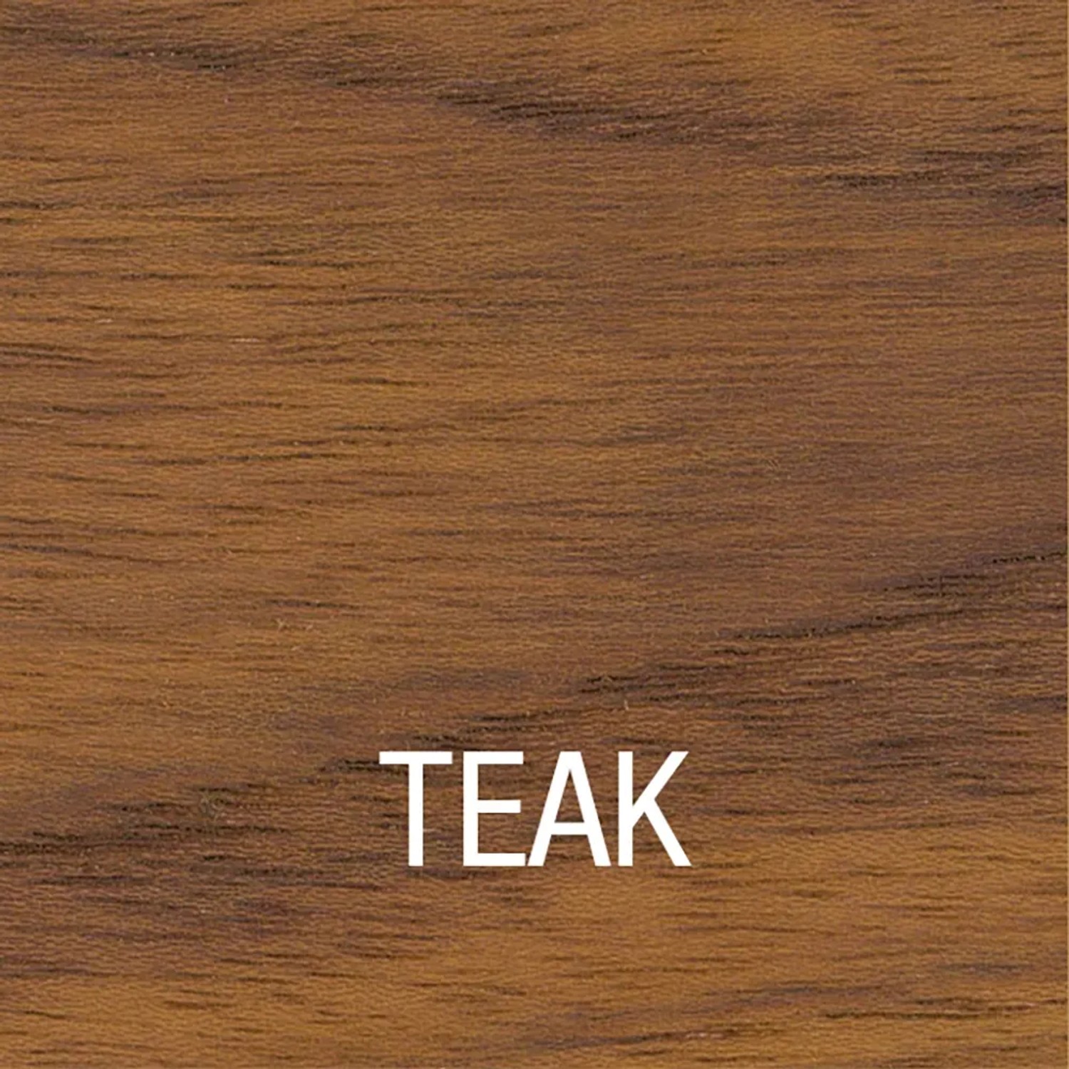 Farbmuster: Teakfarbenes Holz, behandelt mit Bondex Teak-Öl.