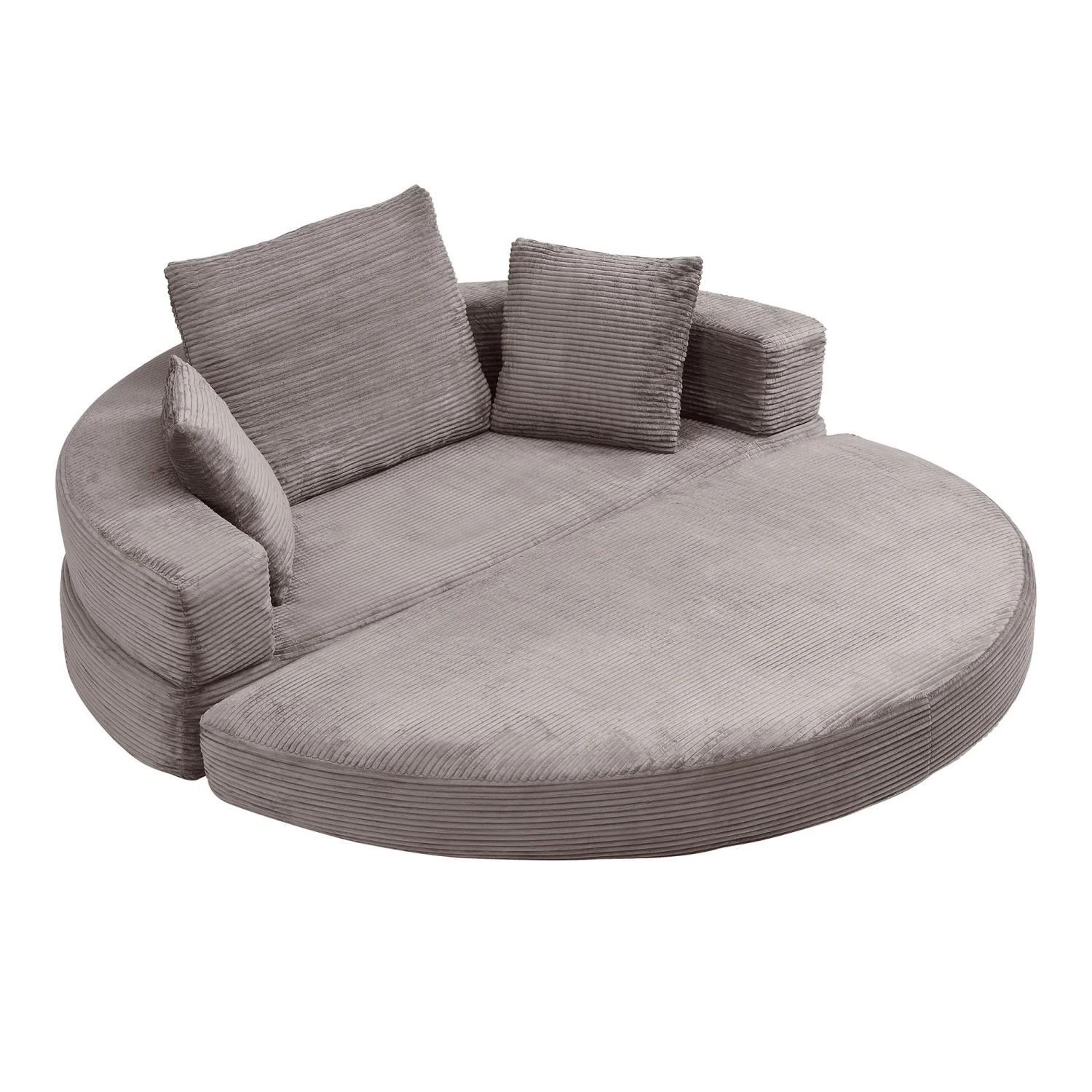 Merax Schlafsofa 173x176 cm Cord Sofa Modular mit Kissen