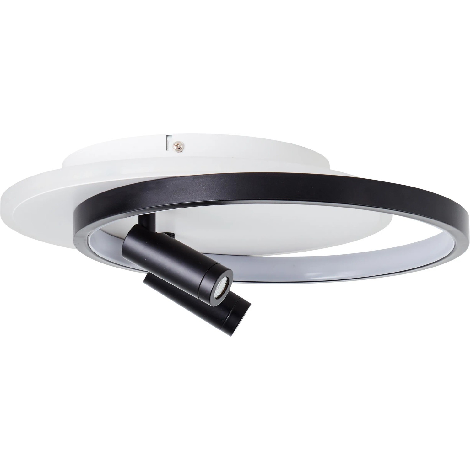 Moderne, 2-flammige LED-Deckenleuchte Eunomia in Schwarz und Weiß, 35x30 cm.