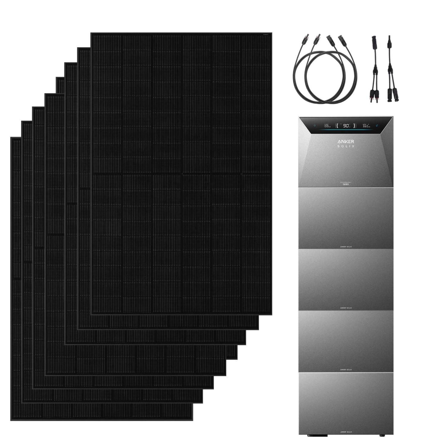 Anker Solix 4000W PV Komplettset mit Solarbank 4 E5000 Pro Mit 4 BP5000 Erweiterungsakku