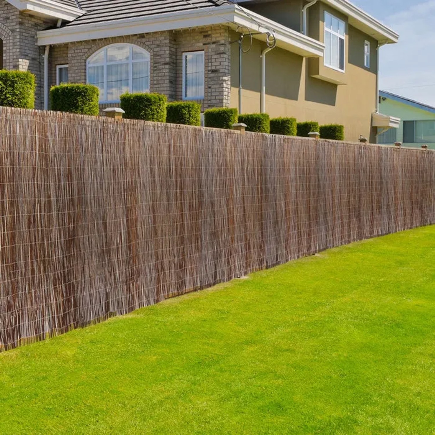 KARAT Weidenzaun als Sichtschutz im Garten, 100x500 cm. Dekorative Weidenmatte.