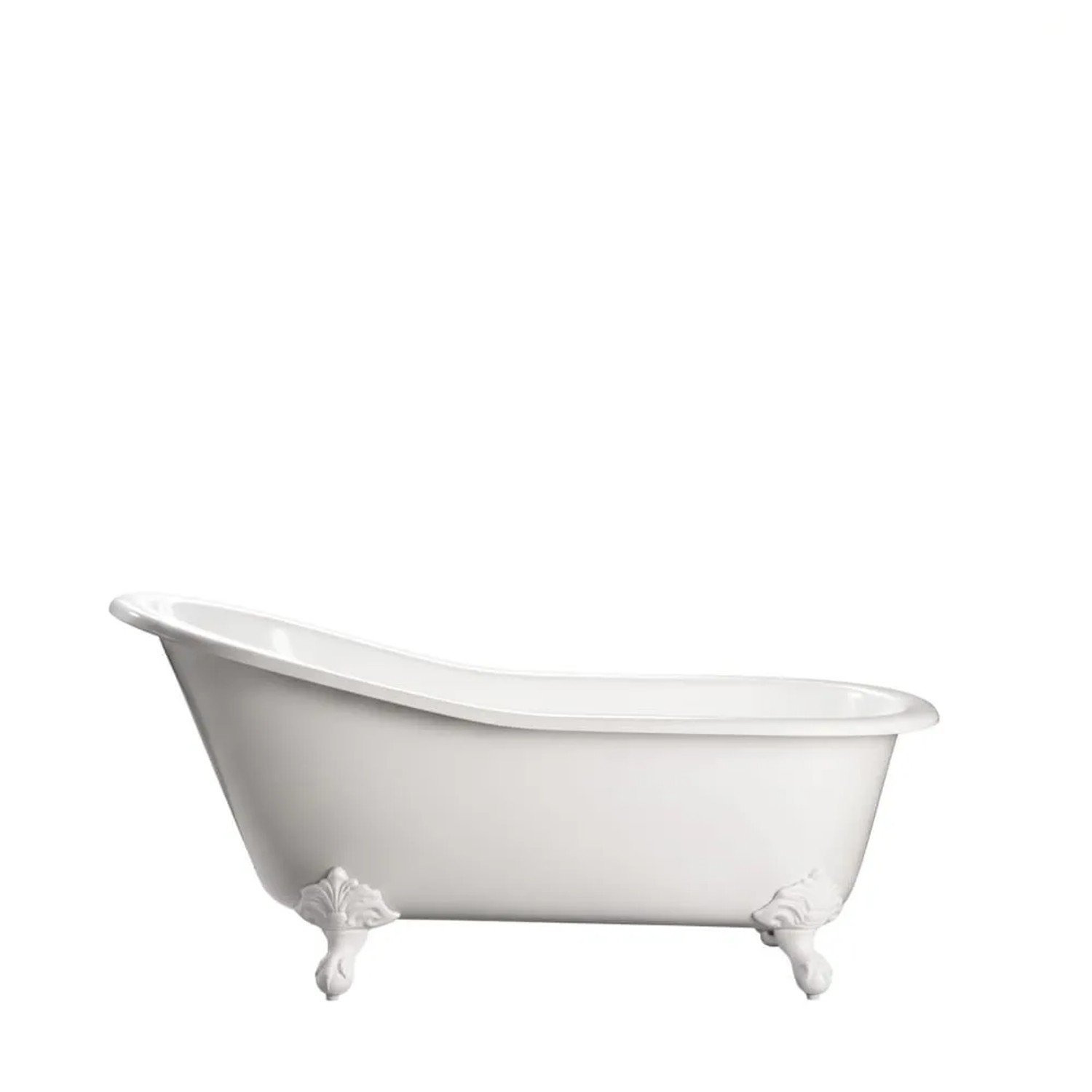 Rogier & Mothes Freistehende Gusseisen Badewanne Ashford Füße Weiss 138cm x 79cm