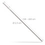 Relaxdays Teleskopstange Edelstahl Silber Verstellbar Rutschfest 130 cm x 220 cm_4