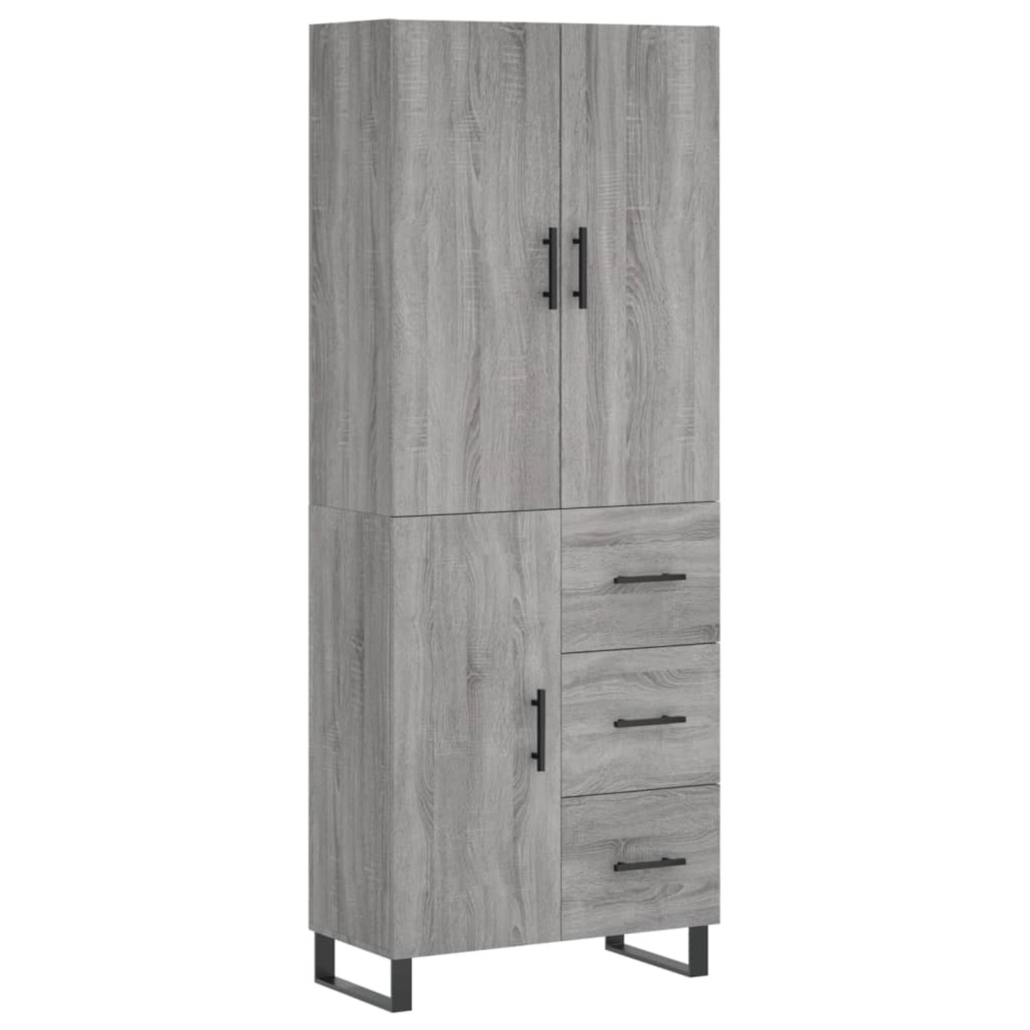 vidaXL Highboard Grau Sonoma 69,5x34x180 cm Holzwerkstoff 3195929 günstig online kaufen