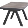 Ausziehbarer Siena Garden Gartentisch, Washed Grau, 90x200 cm, mit Aluminiumgestell und Keramik-Tischplatte.