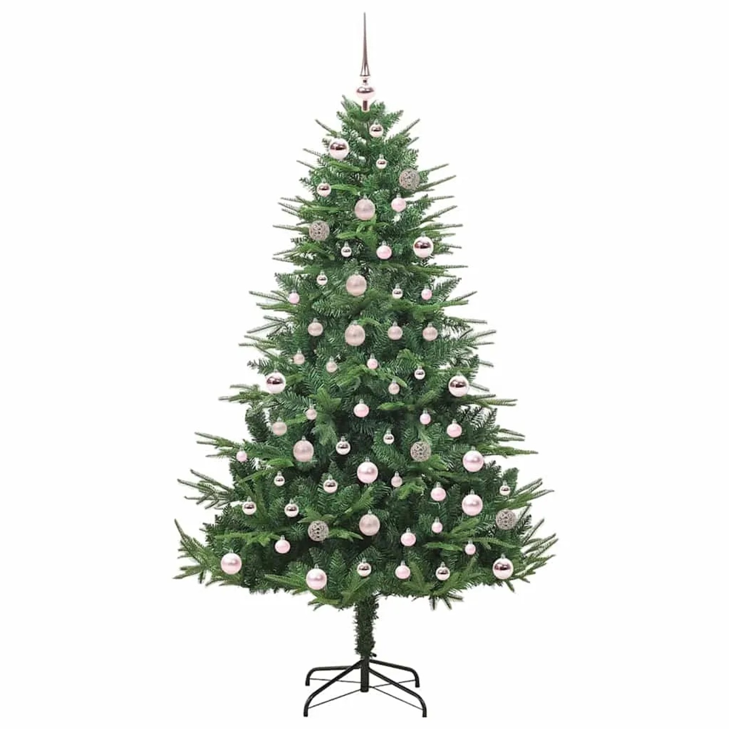 vidaXL Künstlicher Vorbeleuchteter Weihnachtsbaum mit Kugelset Grün 3395350