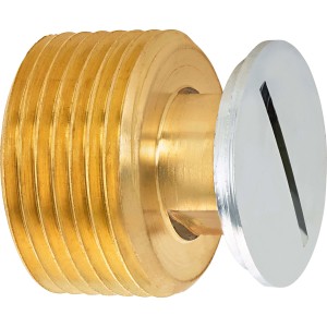 Gewinde-Stopfen, 26,4 mm (R 3/4), Messing verchromt, zum Verschließen von Gewindefittings.