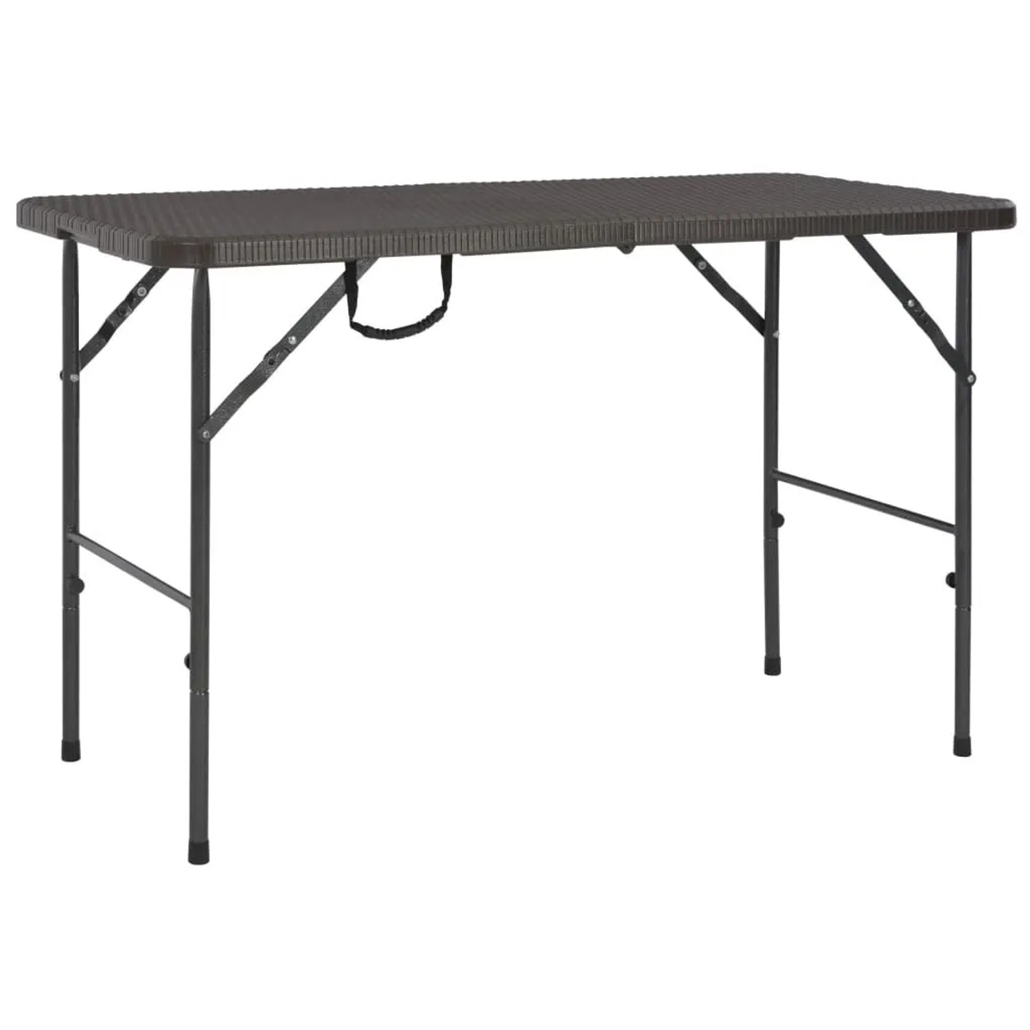 Furnicato Gartentisch Klappbar Braun 120x60x74 Cm Hdpe Rattan-optik
