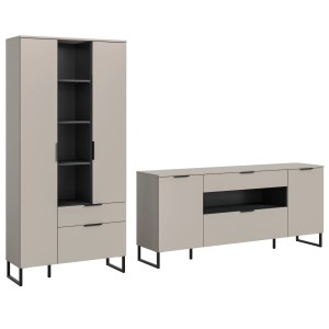 Inn.Furn Wohnwand  in Kaschmir und Schwarz 290 cm Morena