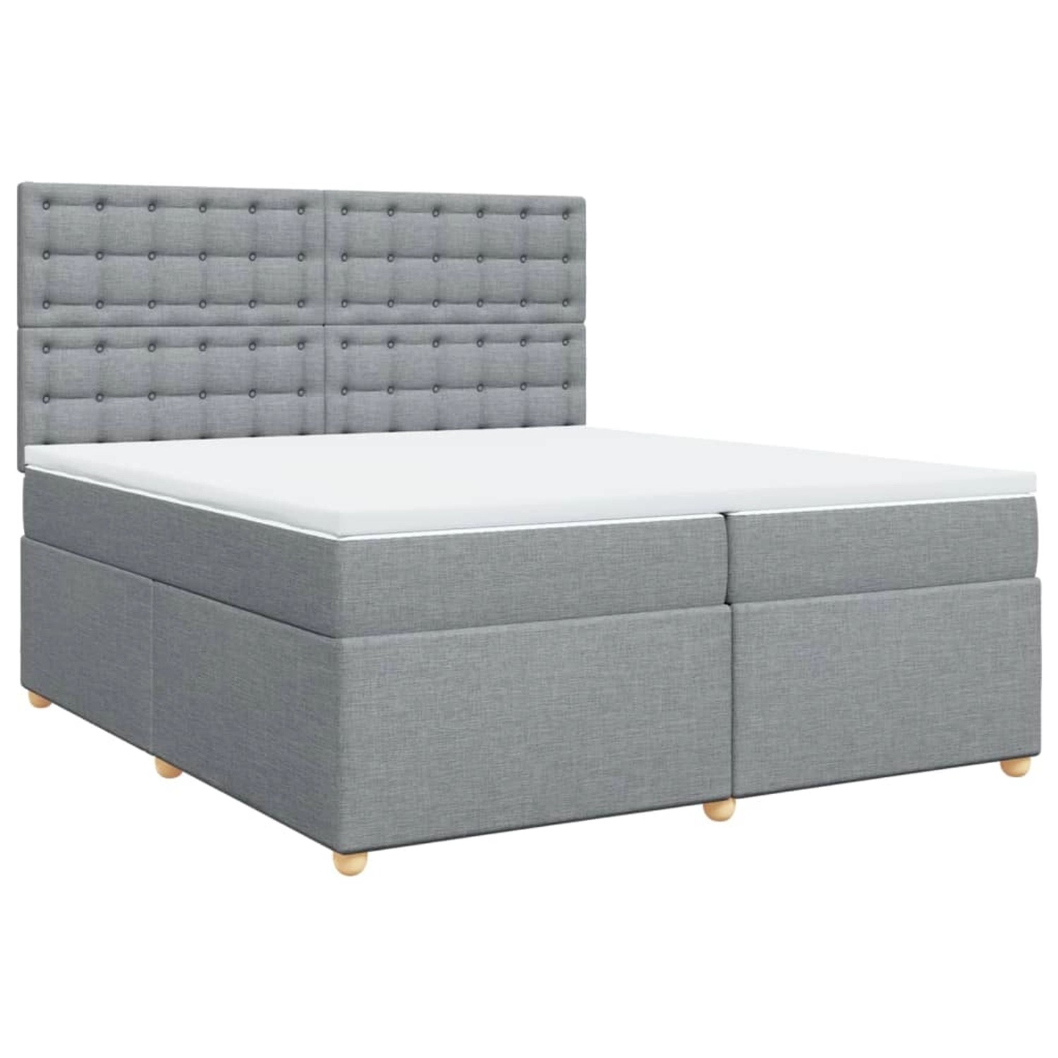 vidaXL Boxspringbett mit Matratze Hellgrau 200x200 cm Stoff 3291401 günstig online kaufen