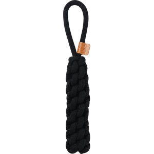 Schwarzes Seil-Hundespielzeug (34 cm) für Zerrspiele und Apportieren. Robustes Tauspielzeug für Hunde.