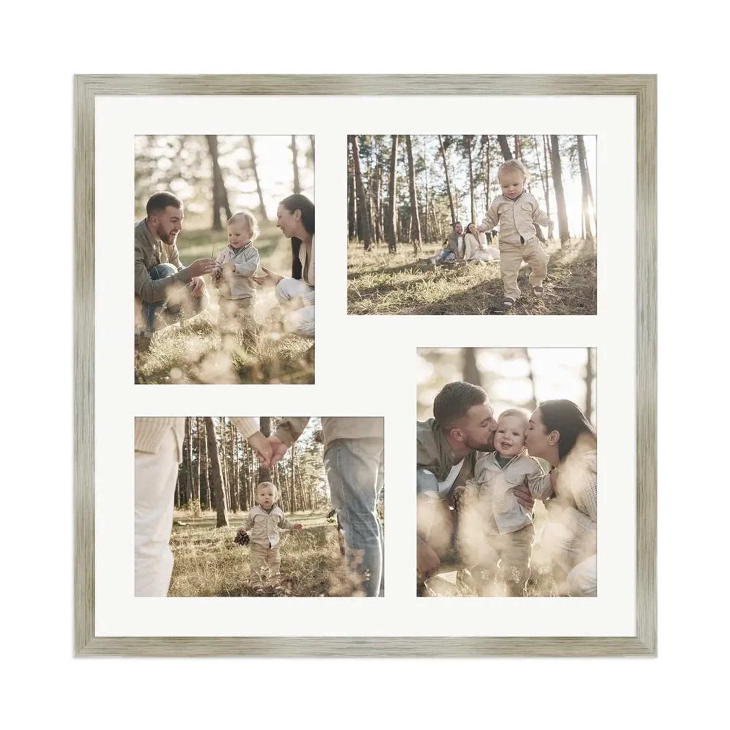 WANDStyle Galerierahmen G950 in Gold 40 x 40 cm für 4 Bilder im Format 13 x 18 cm