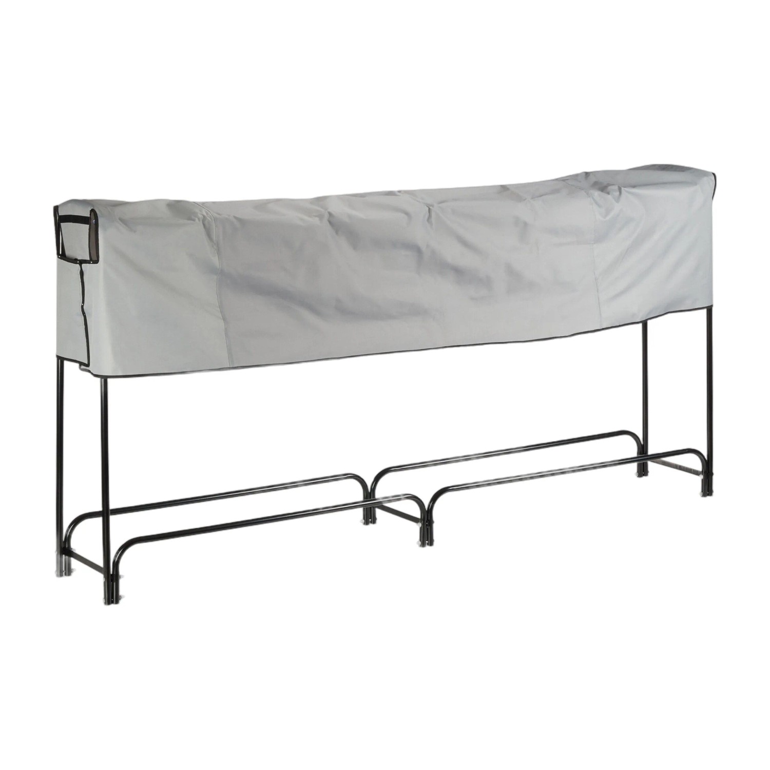 Relaxdays Kaminholzregal Stahl Schwarz Halbierbar Mit Abdeckung 122 cm x 245 cm x 40 cm 7,5 kg