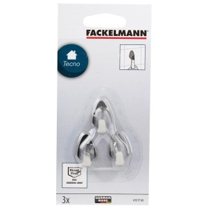 Fackelmann Ovalklebehaken 3er-Set, selbstklebende Handtuchhalter aus Edelstahl.