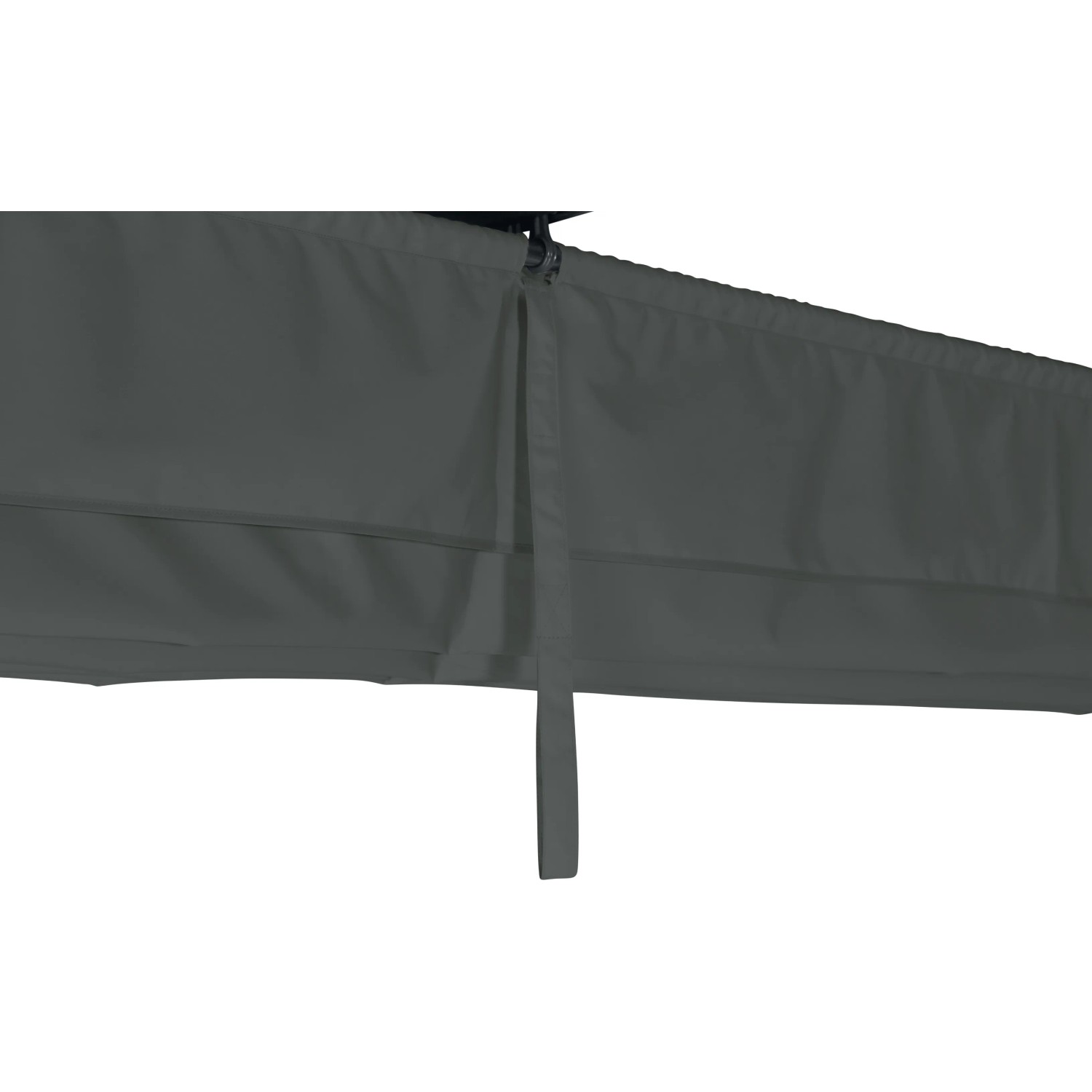 Detailansicht des anthrazitfarbenen Siena Garden Pavillon Sky Dachs (400x300 cm) mit Stoffbahn.