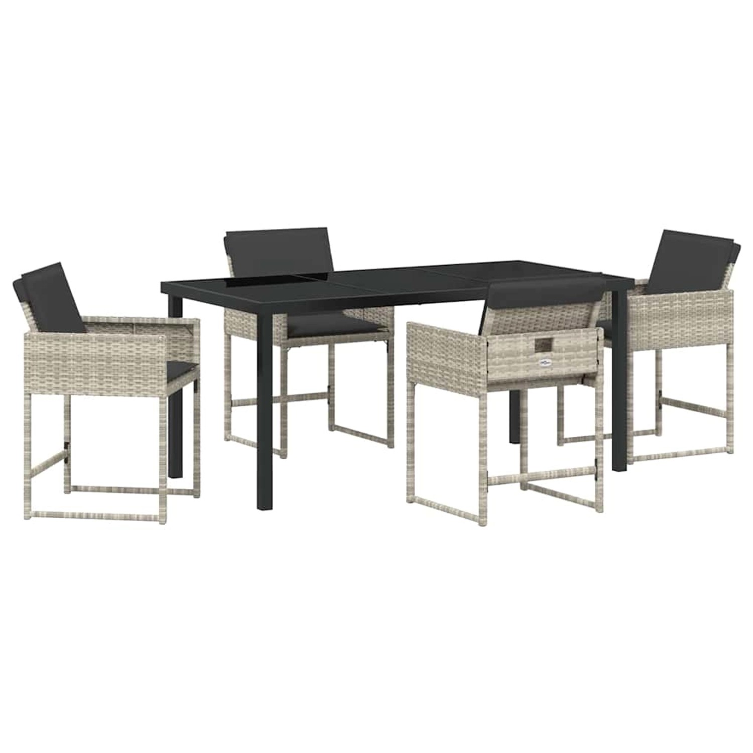 vidaXL Garten Essgruppe 5-Tlg Hellgrau Poly Rattan 3380735 günstig online kaufen