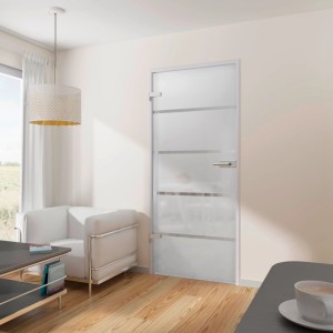 inova Glastür 834x1972mm Blockstreifen Komplettset mit Glastürbeschlag Conus