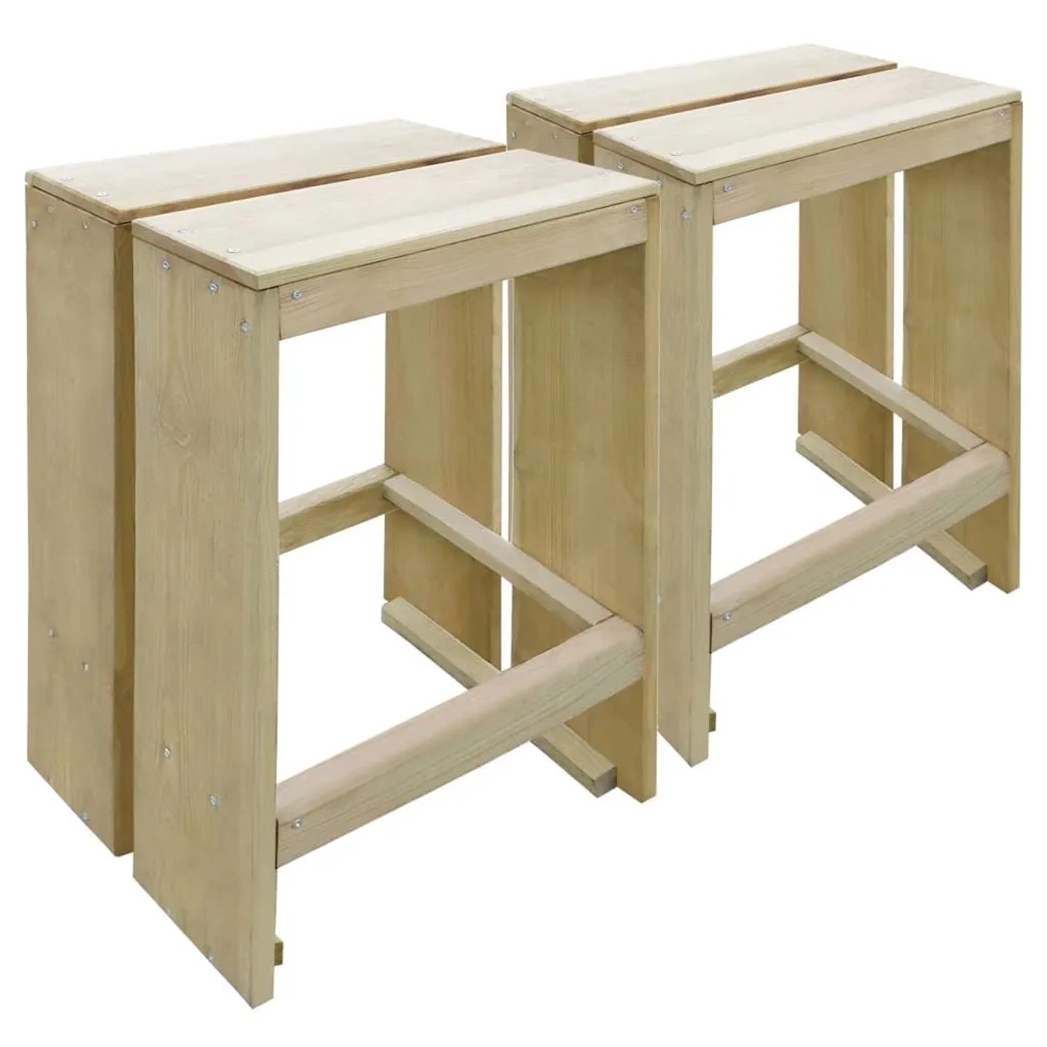 vidaXL Garten-Barhocker 2 Stk Imprägniertes Kiefernholz 44911
