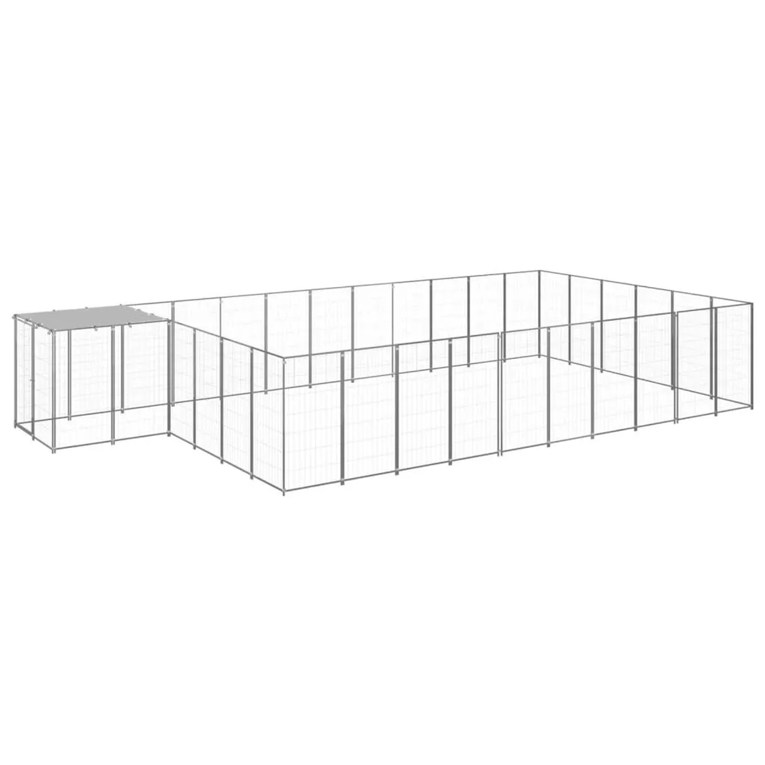 vidaXL Hundezwinger Silbern 19,36 m² Stahl 3082222