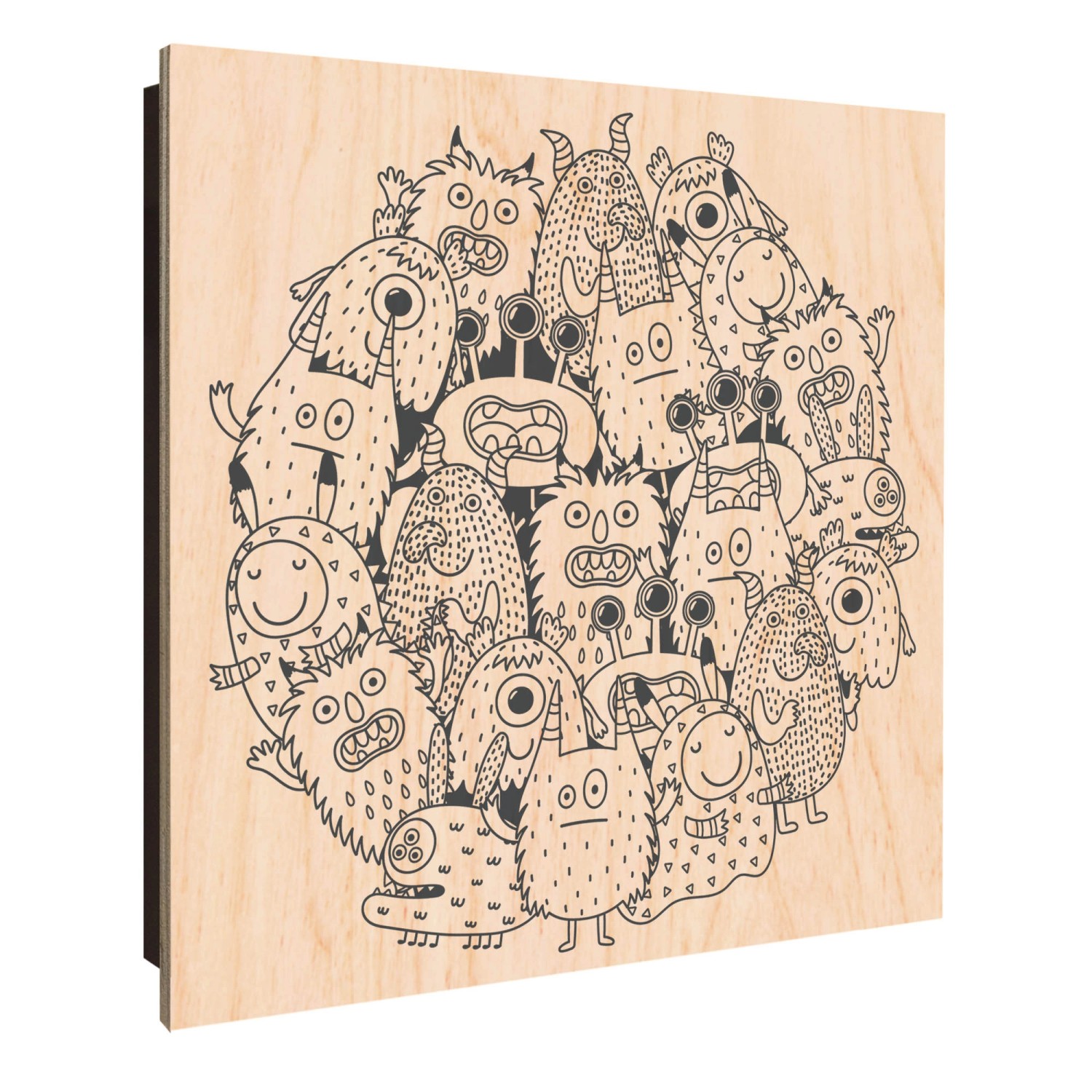 Banjado Schlüsselkasten Holz 30x30cm Schwarz Scharnier Rechts 50 Haken Desi günstig online kaufen