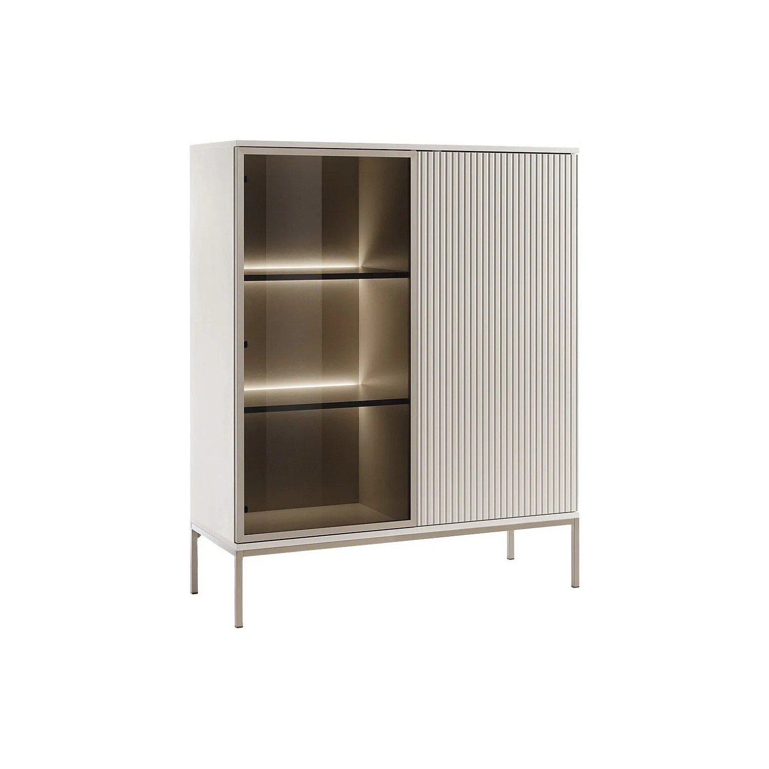 Vente-unique Vitrinenschrank Ovila Beige 103.5 cm