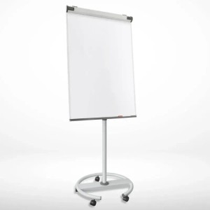 Mobiles, höhenverstellbares Flipchart Shark von KARAT mit Rollenfuß, 73x104 cm, für Büro und Präsentation.