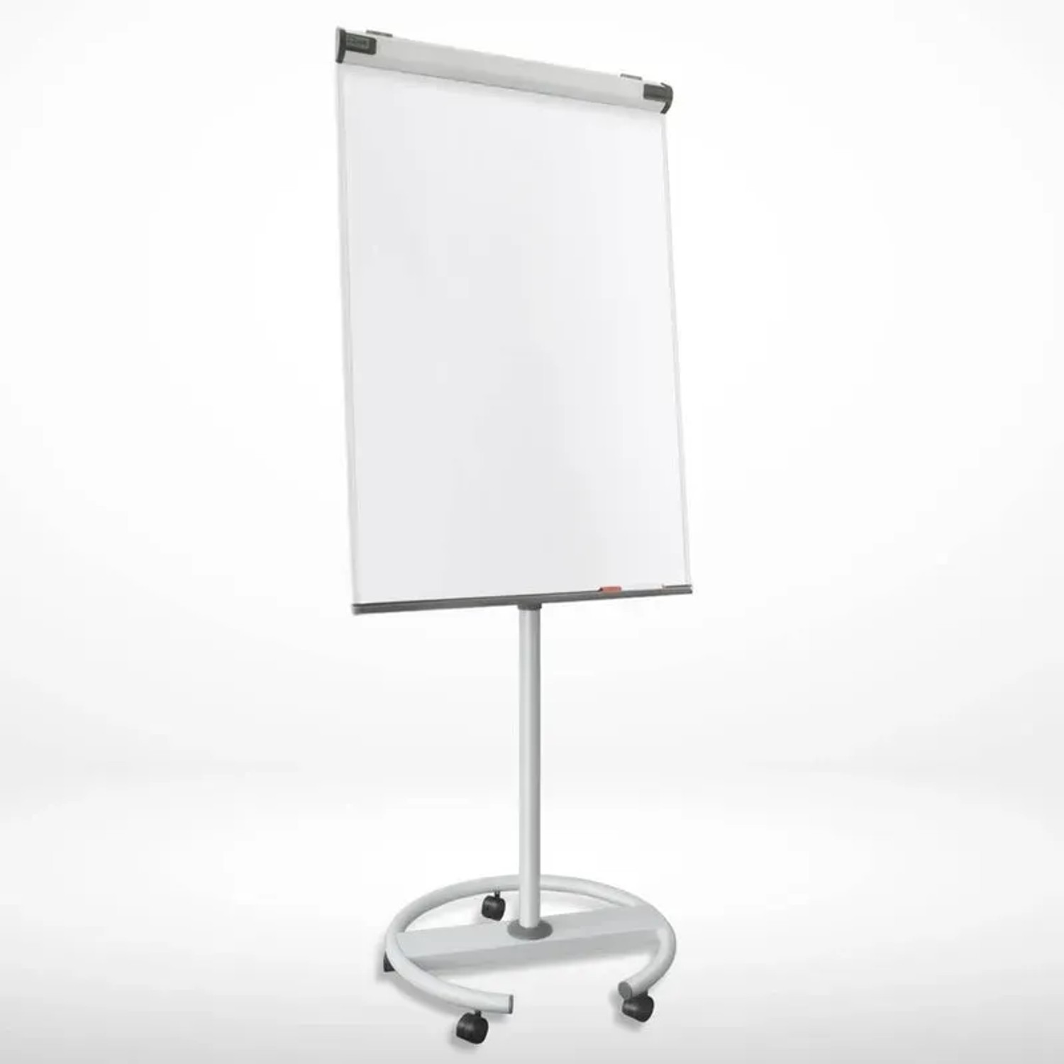 Mobiles, höhenverstellbares Flipchart Shark von KARAT mit Rollenfuß, 73x104 cm, für Büro und Präsentation.